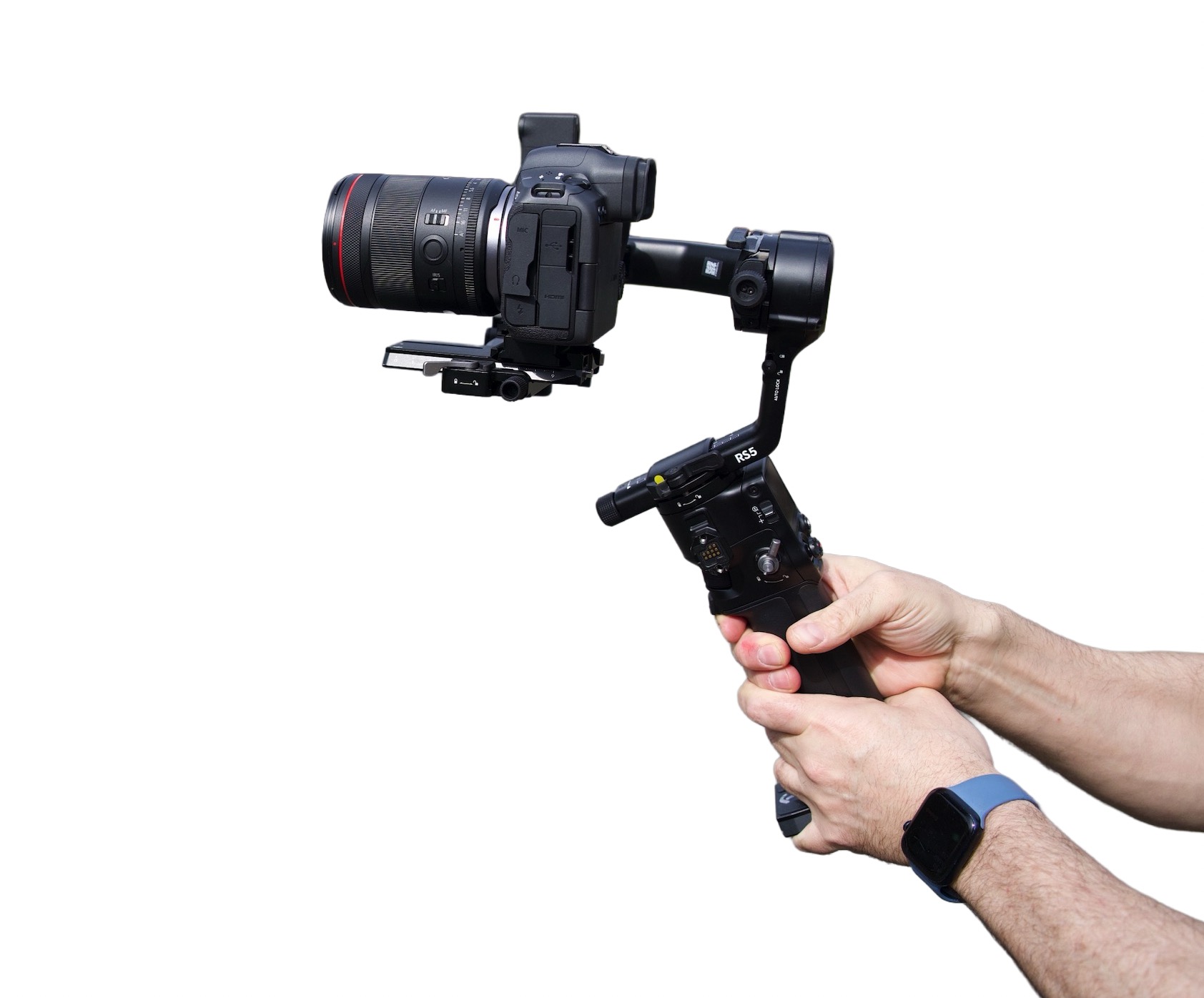 Studio shot of the dji rs5 gimbal
