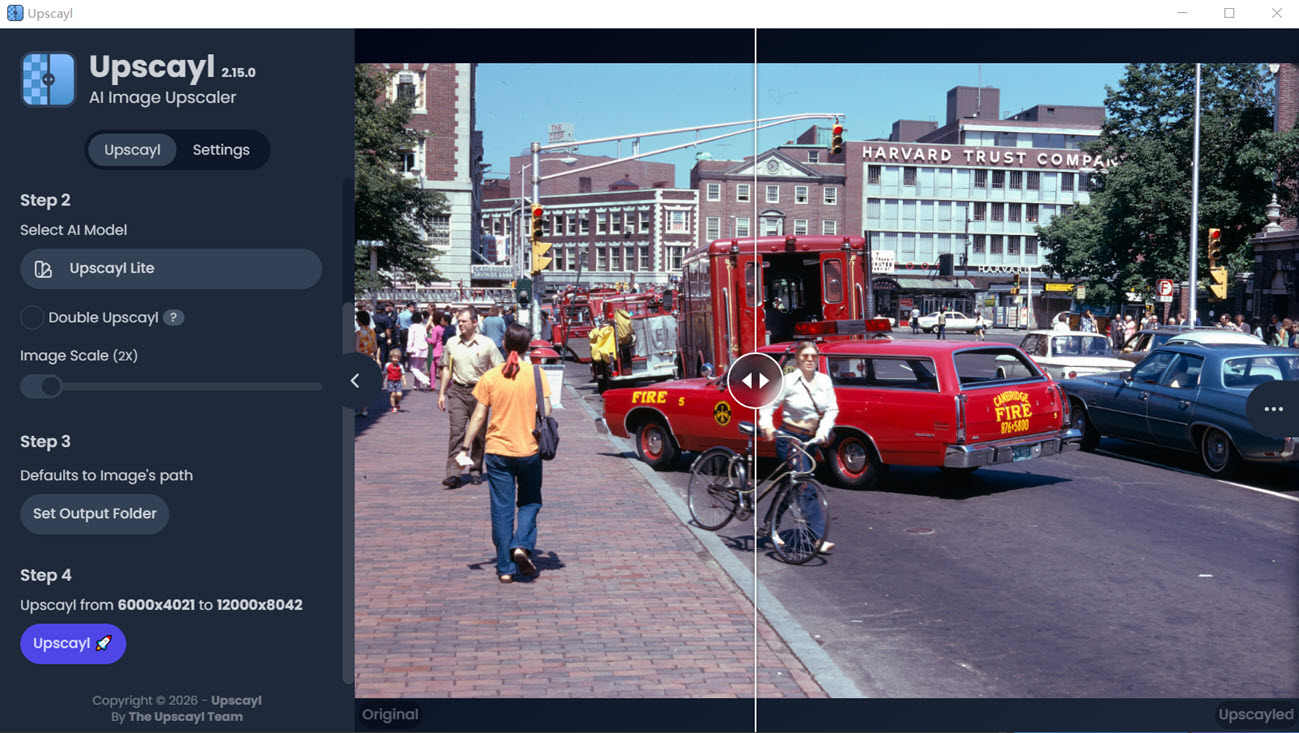 Photo of street using upscayl